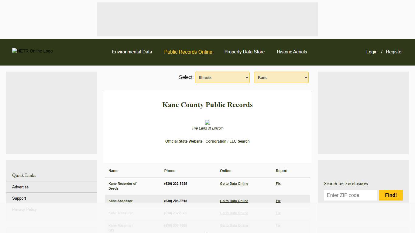 NETR Online • Kane • Kane Public Records, Search Kane Records, Kane Property Tax, Illinois Property Search, Illinois Assessor